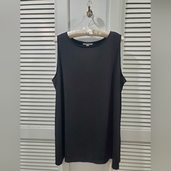 Jessica London Plus Size 22/24 Black Travel Knit Tank Tunic - Picture 1 of 5